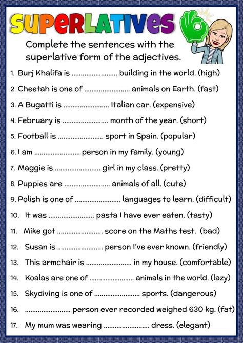 Superlatives Free Online Exercise Live Worksheets Worksheets Library