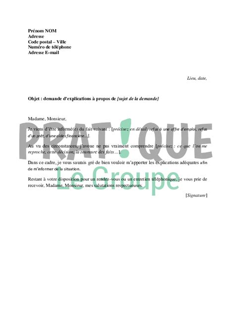 Lettre Type De Demande D Explications Pratique Fr 19110 Hot Sex Picture