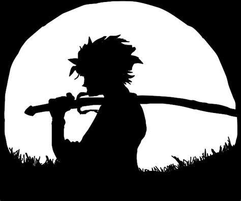 Silhouette Of Anime Guy With Katana Drawception