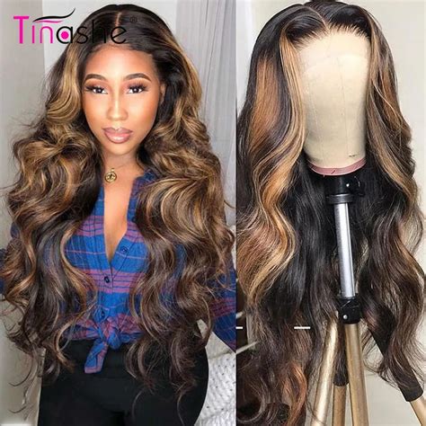 Tinashe 1B 30 Highlight Wig Human Hair HD Transparent Lace Frontal Wig