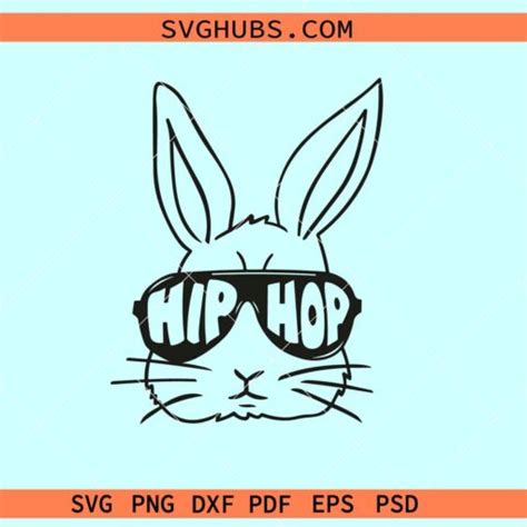 Hip Hop Bunny SVG Cool Bunny Svg Easter Bunny With Sunglasses Svg