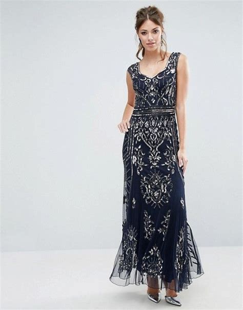 Frock And Frill Plunge Back Embellished Maxi Dress Asos Maxi Dress