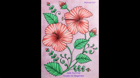 Copic Marker Flower Tutorial Flowers For Beginners Jade Summer Youtube