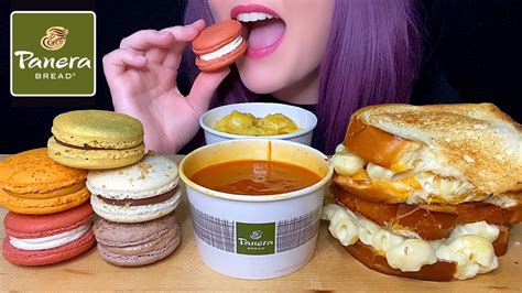 Asmr Panera Mukbang No Talking Grilled Mac And Cheese Sandwich Tomato