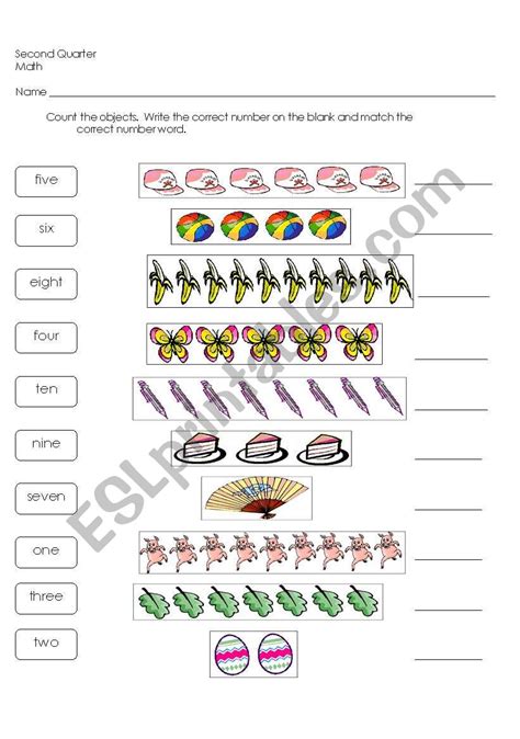 Counting Numbers Esl Worksheet By Donzuniga