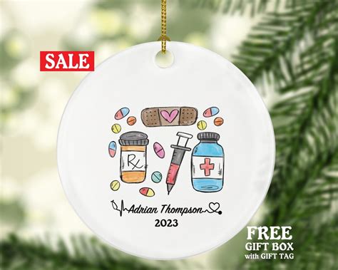 Pharmacist Pharmacy Technician Tech Christmas Ornament For Female Or