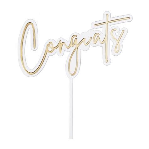 Congrats Cleargold Double Layer Cake Decorating Topper