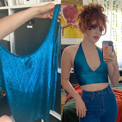 Turned This Old Tank Top Into A Halter Top R Sewing