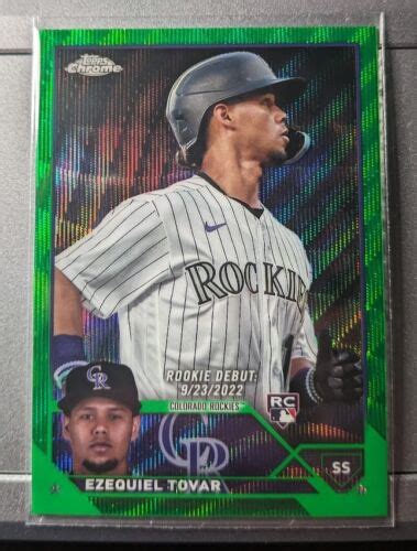 Topps Chrome Update Ezequiel Tovar Rc Green Wave Refractor