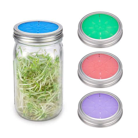 Bean Screen Sprouting Lids For Wide Mouth Mason Jar Silife365