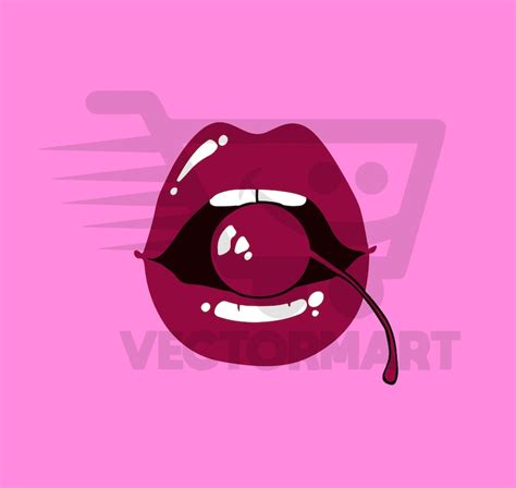 Cherry Sexy Lips Hot Lady Woman Red Lips Art SVG PDF EPS Etsy