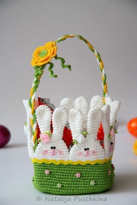 Oster Körbchen selber häkeln DIY Deko Crochet basket pattern