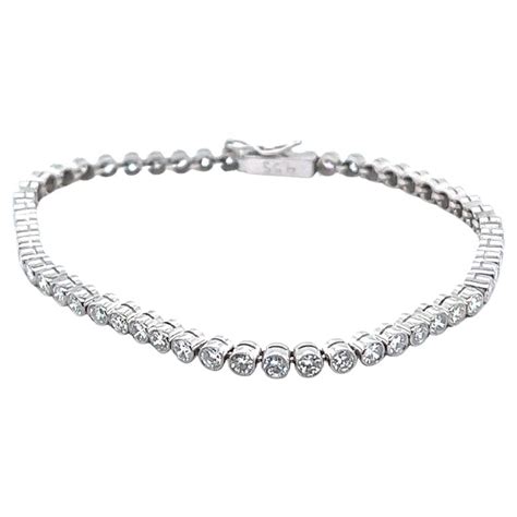 Art Deco Inspired Diamond Platinum Tennis Bracelet For Sale At 1stdibs