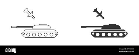 Missile Attack Tank Icon Anti Tank Missile Vector Illustration Stock