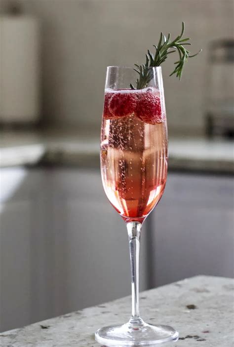 Red Raspberry Champagne Cocktail Recipe Homemade Food Junkie