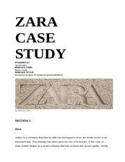 BUSI 1683 Case Study 001311644 Docx ZARA CASE STUDY STUDENT ID