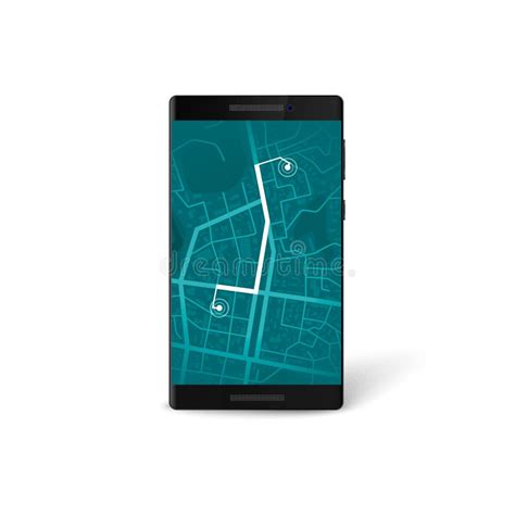 Mobile Navigation App Interface Map And Gps Navigation Concept City