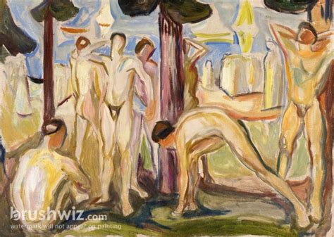 Naked Men In Landscape By Edvard Munch Oil Painting Reproduction