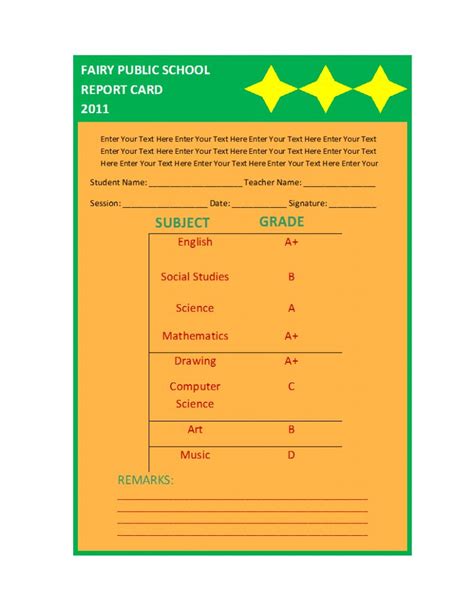 Report Card Template Inside Report Card Format Template 10 Examples Of Professional Templates