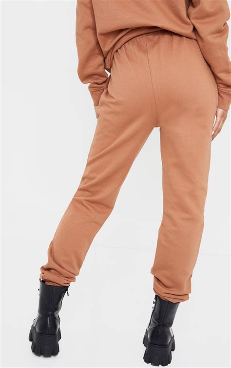 Tan High Waist Wax Toggle Jogger Co Ords Prettylittlething