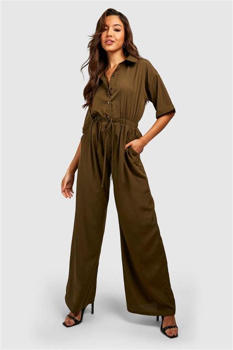 Shirt Wide Leg Jumpsuit Boohoo Uk