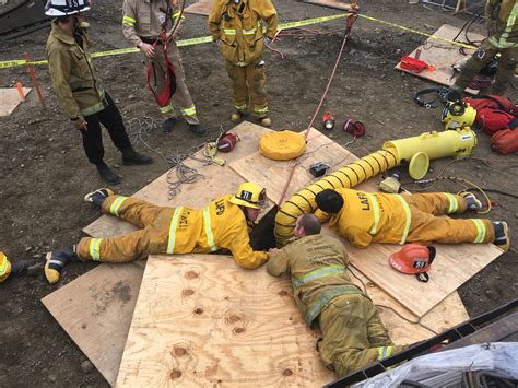 Lafd Rescues Man Trapped 50 Below Ground At Construction Site Los Angeles Fire Department