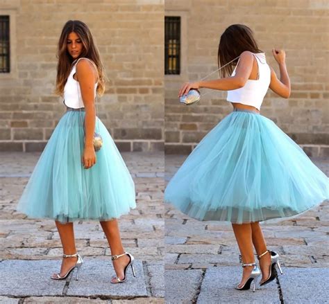 Tutu Tulle Jupes Longueur Au Genou Volants De Taille Lastique