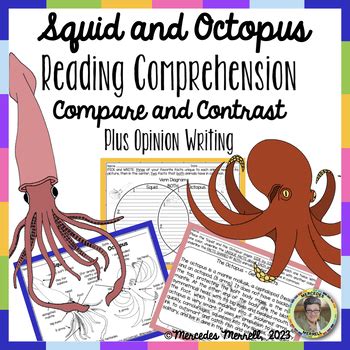 Squid And Octopus Reading Comprehension Compare And Contrast Plus