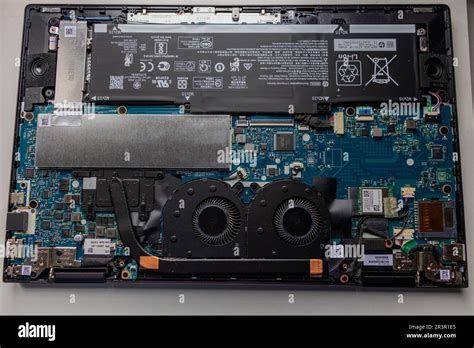 Laptop Inside View Inside Components Of Hp Envy Electronic Stock