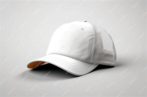 Premium Photo White Baseball Caps Mockup On A Grey Background