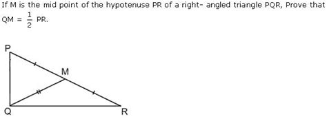 prove that the midpoint of hypotenuse of right angle triangle is ...