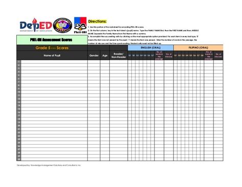 Grade 5 Phil Iri Form For Printing