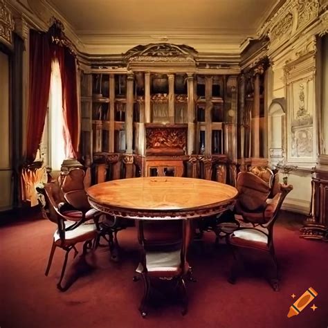 Photograph Of A Round Table In A Victorian Meeting Room