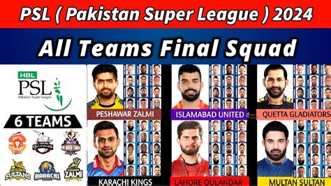 Psl All Teams Final Squads Hbl Psl All Teams Final Squad