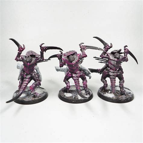 Warhammer 40k Army Tyranids Tyranid Warriors X3 Part Painted Etsy