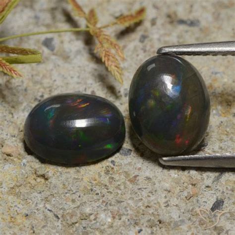 2 3 Carat Oval Black Opal Gemstones For Sale Loose Certified Black