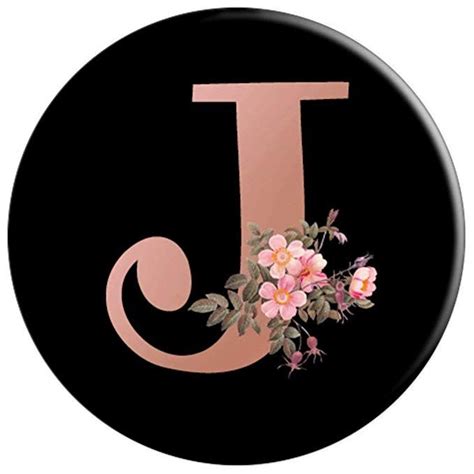 Amazon Rose Gold Letter J Floral Initial Monogram Pop Socket