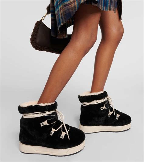 Amiri Malibu Hi Faux Shearling Boots Amiri
