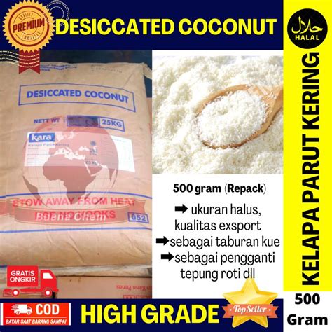 Jual Kelapa Parut Kering 500 Gr Desiccated Coconut Bahan Kue