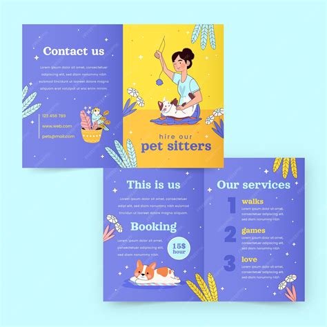 Free Vector Hand Drawn Pet Sitting Template