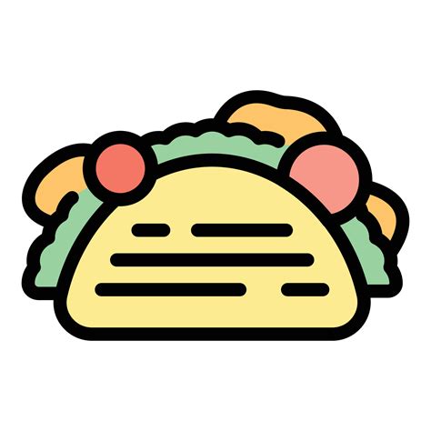 Taco street food icon color outline vector 15143246 Vector Art at Vecteezy