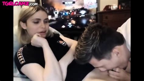 Cute Blonde Tgirl Gets Blowjob On