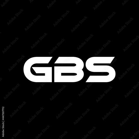 Vettoriale Stock GBS letter logo design with black background in ...