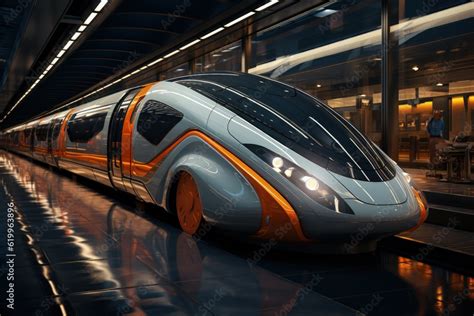 sci fi futuristic high speed train   future stock illustration