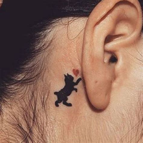 42 Stunning Cat Paw Tattoo Behind Ear Image Hd