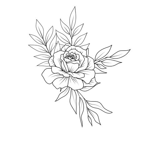 Black And White Hand Drawn Flowers Flower Bouquet Sketches Vector, Flowers, Sketches, Bouquets ...