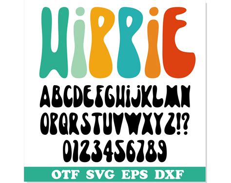 Hippie Font TTF Hippie Font SVG Groovy Font Modern Font P Inspire