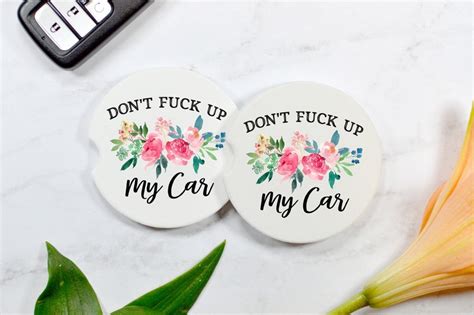 Don T Fuck Up My Car New Car Gift Car Coasters Drink Etsy
