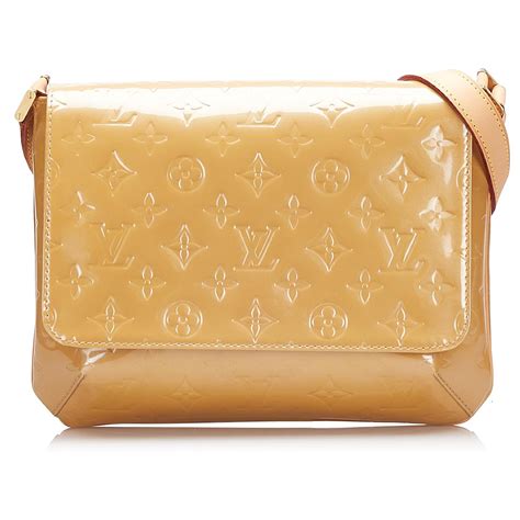 Louis Vuitton Braunes Monogramm Vernis Thompson Street Beige Leder