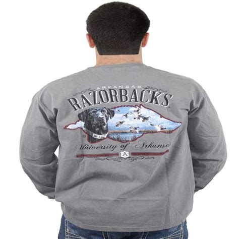 Razorback Lab And Ducks Long Sleeve Daily Green Farm Fraternity